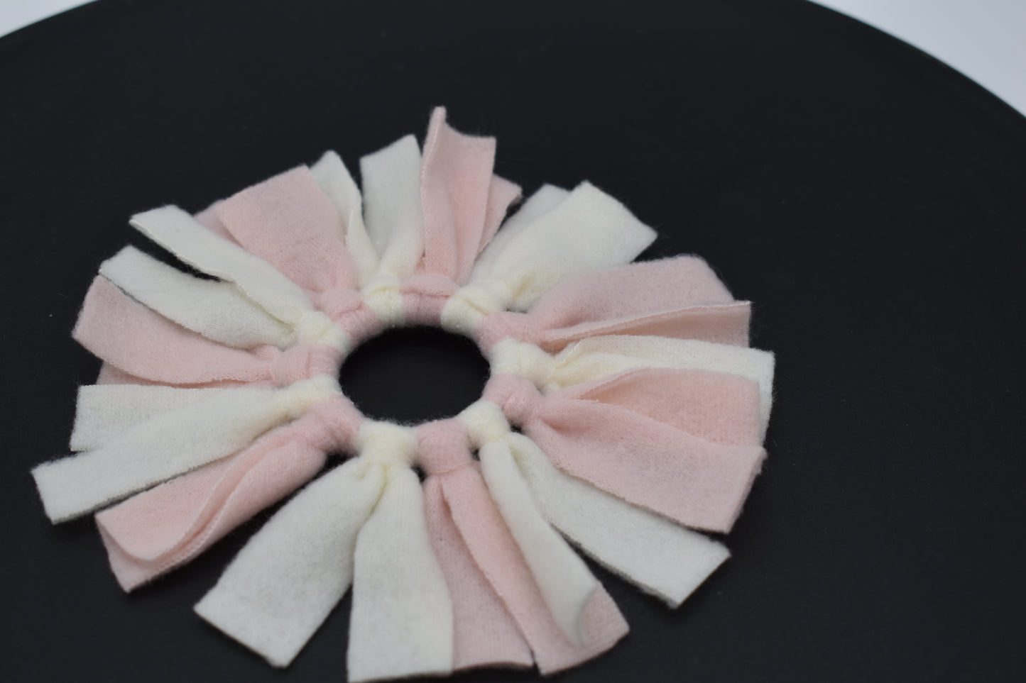 Anhänger Fleece Weiß + Altrosa