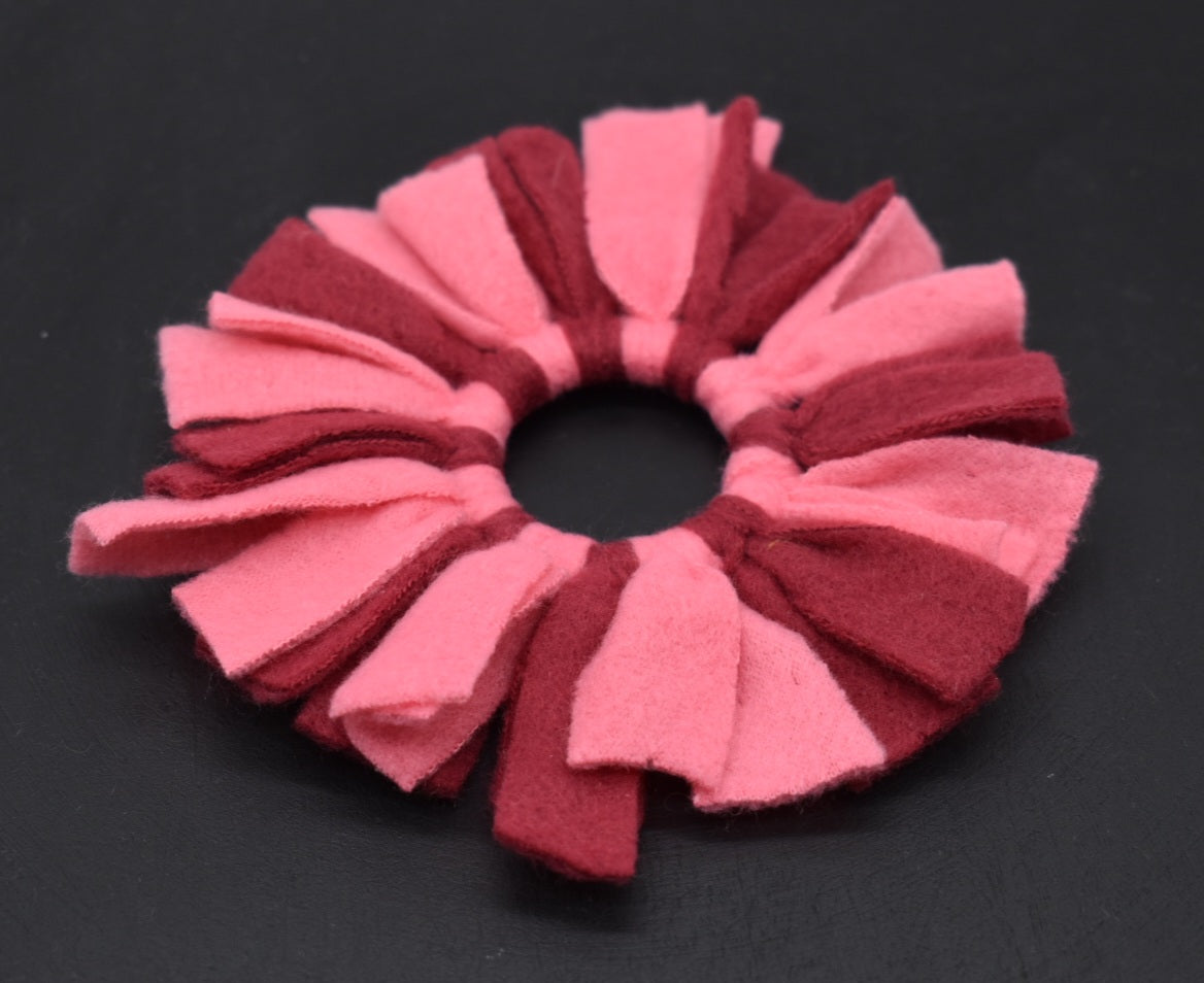 Anhänger Fleece Pink + Dunkelrot