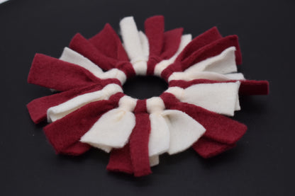 Anhänger Fleece Weiß + Dunkelrot