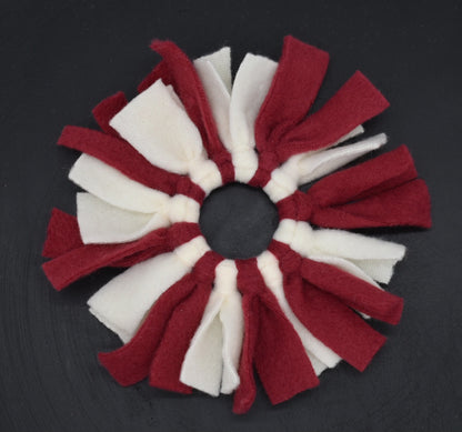 Anhänger Fleece Weiß + Dunkelrot